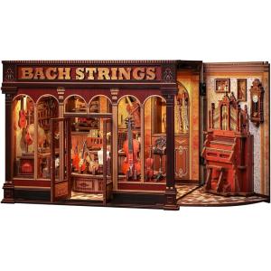 Book Nook Kit, DIY Miniature House Kits for Adult and Teens, Dollhouse Tiny Booknook Garden House Bookshelf, DIY Craft Gifts for Family and Friends (Beika-cho Convenience Store)(Bach String)