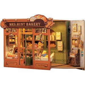 CUTEBEE Book Nook Kit, DIY Miniature House Kits for Adult and Teens, Dollhouse Booknook Tiny House, Bookshelf 3D Wooden Puzzle, DIY Craft Gifts for Family and Friends (Bella’s Ice Cream)(Mrs.Hunt Bakery)