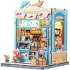 imageCUTEBEE Book Nook Kit  DIY Miniature House Dollhouse Kit for Adults and Teens Booknook Tiny House Ice Cream Shop Bookshelf Decor 3D Wooden Puzzle Gifts for Family Friends Bellas Ice CreamBellas Ice Cream