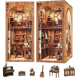 CUTEBEE Book Nook Kit – DIY Miniature House Dollhouse Kit for Adults, Booknook Tiny House Bookshelf Decor 3D Wooden Puzzle, Gifts for Family and Friends (Library of Wisdom)(The Secret Rhythm)