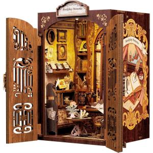 CUTEBEE Book Nook Kit – DIY Miniature House Dollhouse Kit for Adults and Teens, Booknook Tiny House Bookshelf Decor 3D Wooden Puzzle, Gifts for Family, Friends (Blossom Florists)(Bookshop Memories)