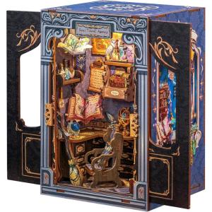 CUTEBEE Book Nook Kit – DIY Miniature House Dollhouse Kit for Adults and Teens, Booknook Tiny House Bookshelf Decor 3D Wooden Puzzle, Gifts for Family Friends (Drama Bookshop)(Soul Travel Agency)
