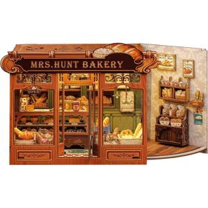 CUTEBEE Book Nook Kit – DIY Miniature House Dollhouse Kit for Adults and Teens, Booknook Tiny House Bookshelf Decor 3D Wooden Puzzle, Gifts for Family, Friends (Blossom Florists)(Mrs.Hunt Bakery)