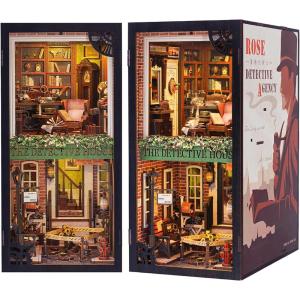 CUTEBEE Book Nook Kit – DIY Miniature House Dollhouse Kit for Adults and Teens, Booknook Tiny House Ice Cream Shop Bookshelf Decor 3D Wooden Puzzle, Gifts for Family, Friends (Bella’s Ice Cream)(Rose Detective Agency)