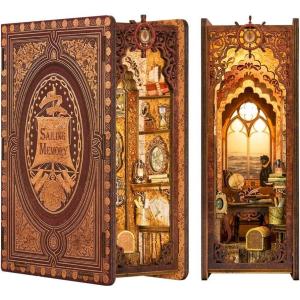 CUTEBEE Book Nook Kit – DIY Miniature House Dollhouse Kit for Adults and Teens, Booknook Tiny Japanese House Bookshelf Decor 3D Wooden Puzzle, Gifts for Family, Friends (Morita-Ya)(Sailing Memory)