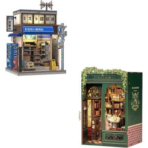 CUTEBEE Book Nook Kit – DIY Miniature House Japanese Detective Convenience Store, Dollhouse Booknook for Adults, Tiny House Bookshelf Decor 3D Wooden Puzzle Gifts