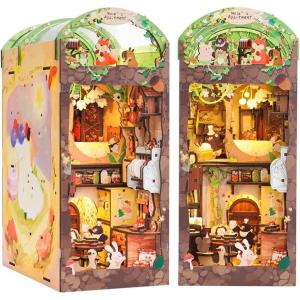 CUTEBEE Book Nook Kit – DIY Miniature House Kit for Adults and Teens, Dollhouse Booknook Tiny House Model Build Bookshelf Decor, Gifts for Family, Friends(Mole‘s Apartment)