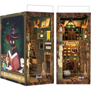CUTEBEE Book Nook Kit – DIY Miniature House Kit for Adults and Teens, Dollhouse Booknook Tiny House Model Build Bookshelf Decor, Gifts for Family, Friends(Magic Pharmacist)