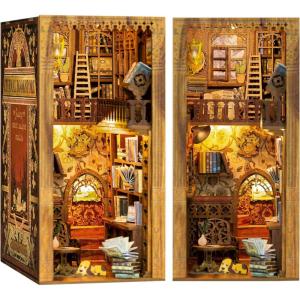 CUTEBEE Book Nook Kit – DIY Miniature House Kit for Adults and Teens, Dollhouse Booknook Tiny House Model Build Bookshelf Decor, Gifts for Family, Friends(Eternal Bookstore)