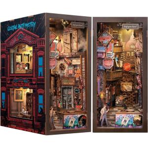 CUTEBEE Book Nook Kit – DIY Miniature House Kit for Adults and Teens, Dollhouse Booknook Tiny House Model Build Bookshelf Decor, Gifts for Family, Friends(The Long Goodbye)