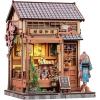 imageCUTEBEE Book Nook Kit  Japanese Sakura Kimono Shop DIY Dollhouse 3D Wooden Puzzle Booknook for Adults and Teens Miniature House Bookshelf Decor Ideal Gift for Family and Friends