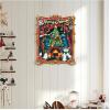 image:imageChristmas Decorations 3D Xmas Decor Framed with SnowmanReindeerXmas TreeSanta ClausChristmas Sign for House Indoor 9quotx10quotRed