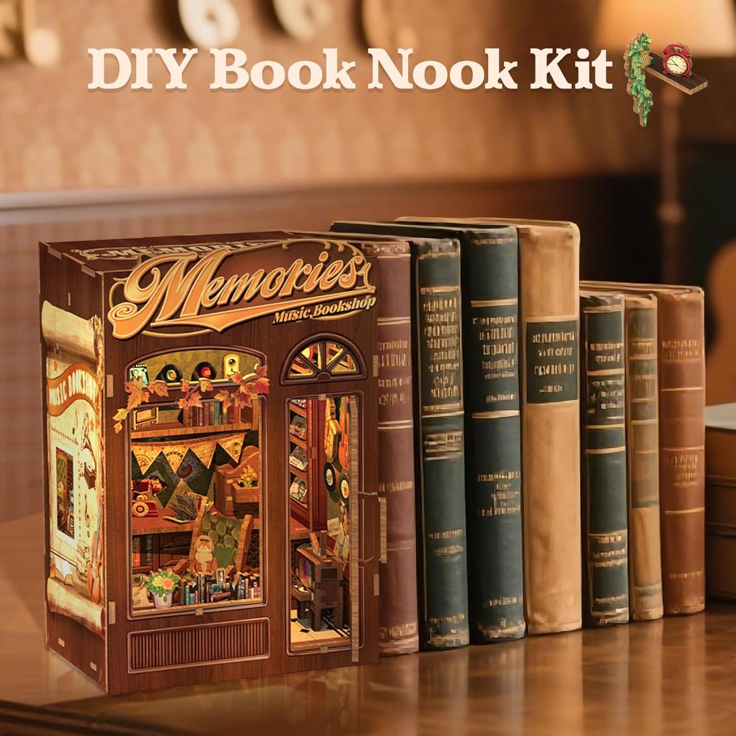 image:imageCUTEBEE Book Nook Kit DIY Miniature House Kits for Adult and Teens Dollhouse Mini Booknook Music House Bookshelf DIY Craft Gifts for Family and FriendsMemories Music BookshopMemories Music Bookshop