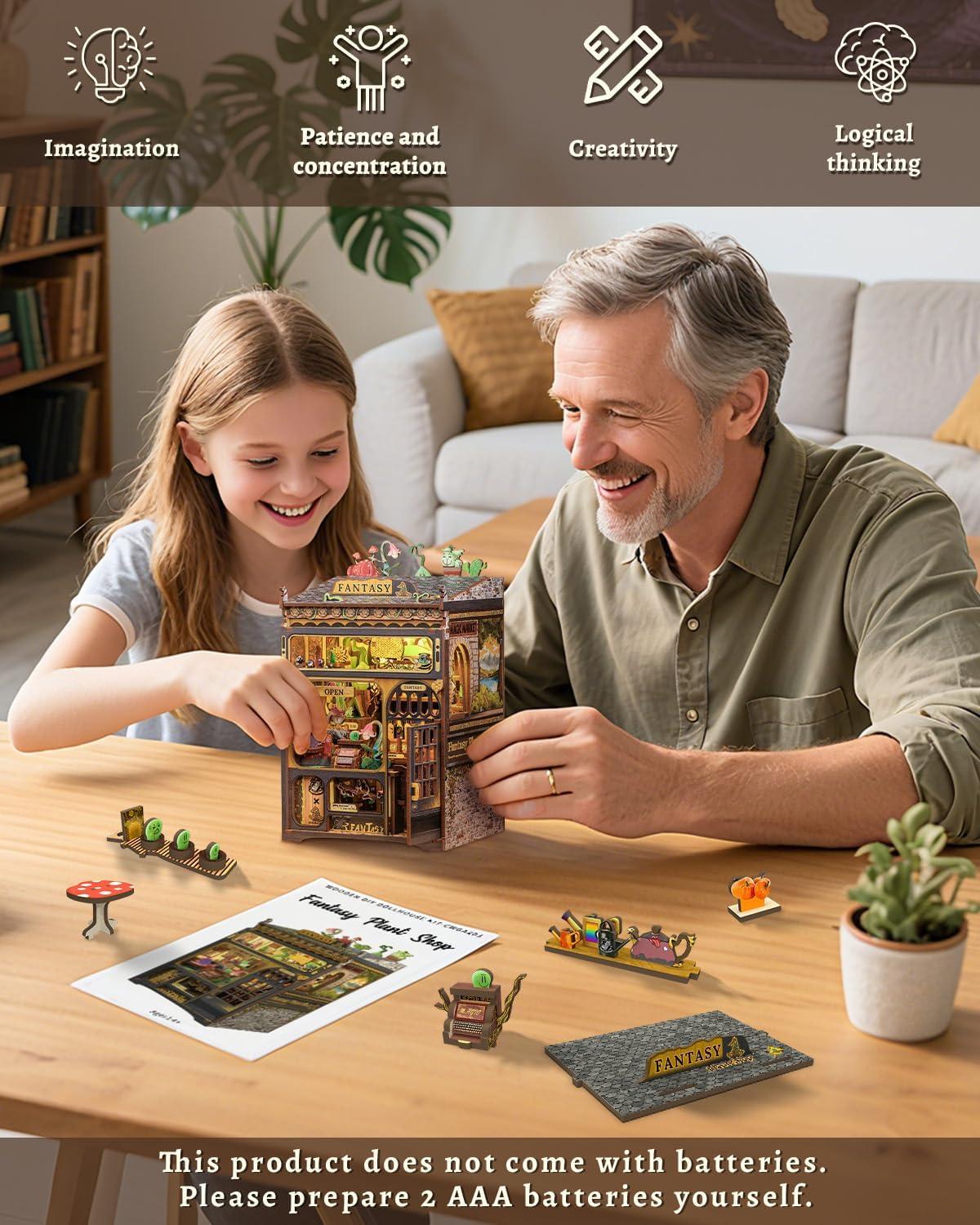 image:imageCUTEBEE Book Nook Kit DIY Miniature House Kits for Adult and Teens Dollhouse Mini Booknook Music House Bookshelf DIY Craft Gifts for Family and FriendsMemories Music BookshopFantasy Plant Shop