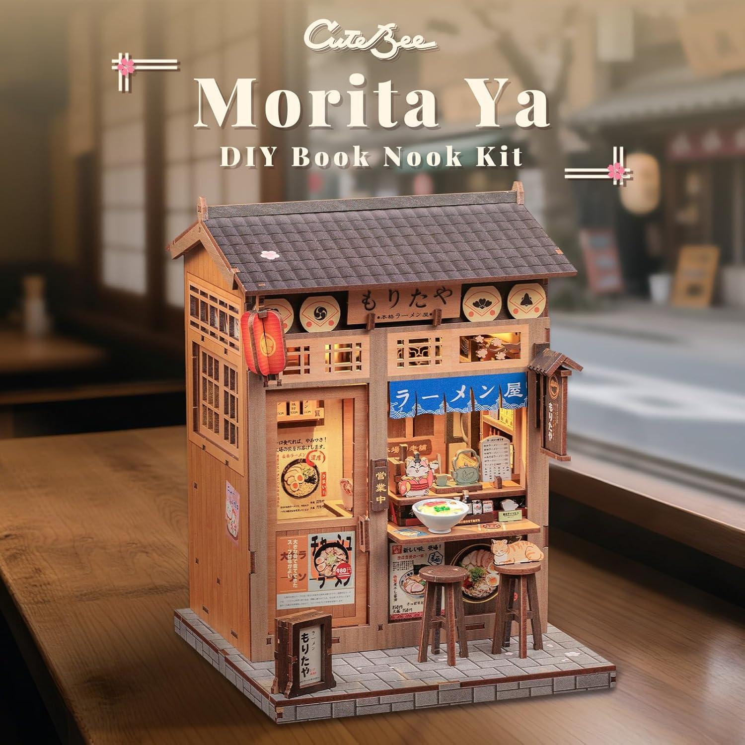 image:imageCUTEBEE Book Nook Kit DIY Miniature House Kits for Adult and Teens Dollhouse Mini Booknook Music House Bookshelf DIY Craft Gifts for Family and FriendsMemories Music BookshopMoritaYa