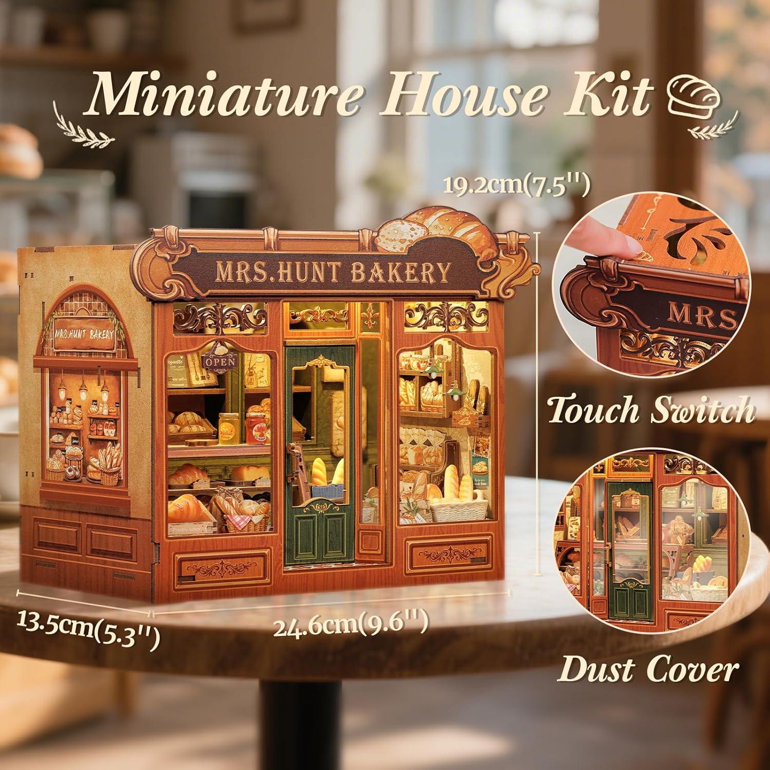 image:imageCUTEBEE Book Nook Kit DIY Miniature House Kits for Adult and Teens Dollhouse Mini Booknook Music House Bookshelf DIY Craft Gifts for Family and FriendsMemories Music BookshopMrsHunt Bakery