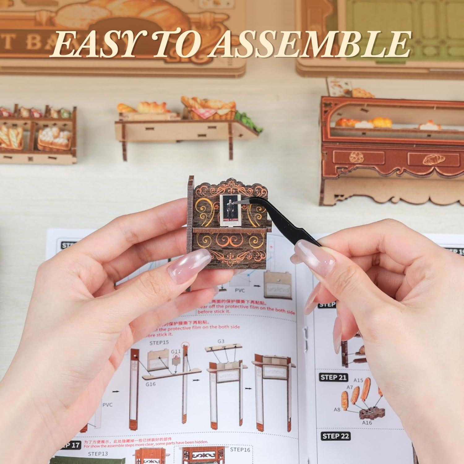 image:imageCUTEBEE Book Nook Kit DIY Miniature House Kits for Adult and Teens Dollhouse Mini Booknook Music House Bookshelf DIY Craft Gifts for Family and FriendsMemories Music BookshopMrsHunt Bakery