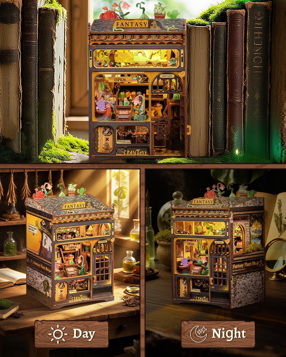image:imageCUTEBEE Book Nook Kit DIY Miniature House Kits for Adult and Teens Dollhouse Mini Booknook Music House Bookshelf DIY Craft Gifts for Family and FriendsMemories Music BookshopFantasy Plant Shop