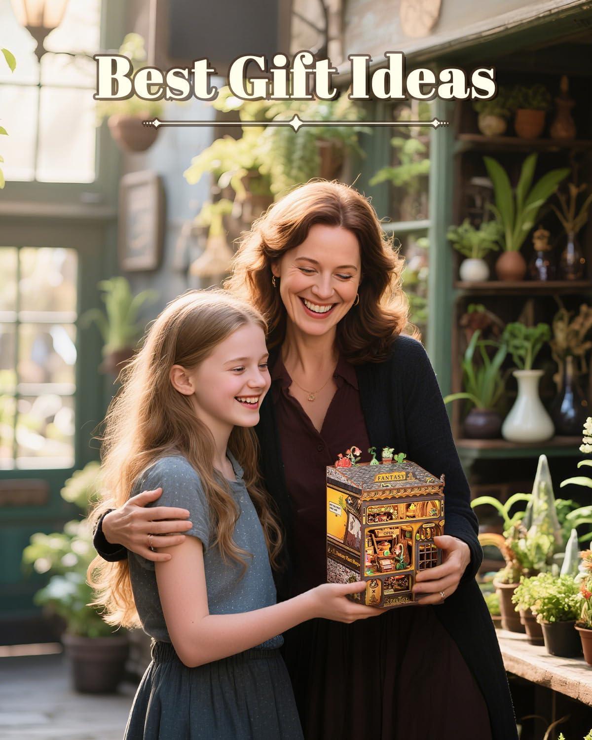 image:imageCUTEBEE Book Nook Kit DIY Miniature House Kits for Adult and Teens Dollhouse Mini Booknook Music House Bookshelf DIY Craft Gifts for Family and FriendsMemories Music BookshopFantasy Plant Shop