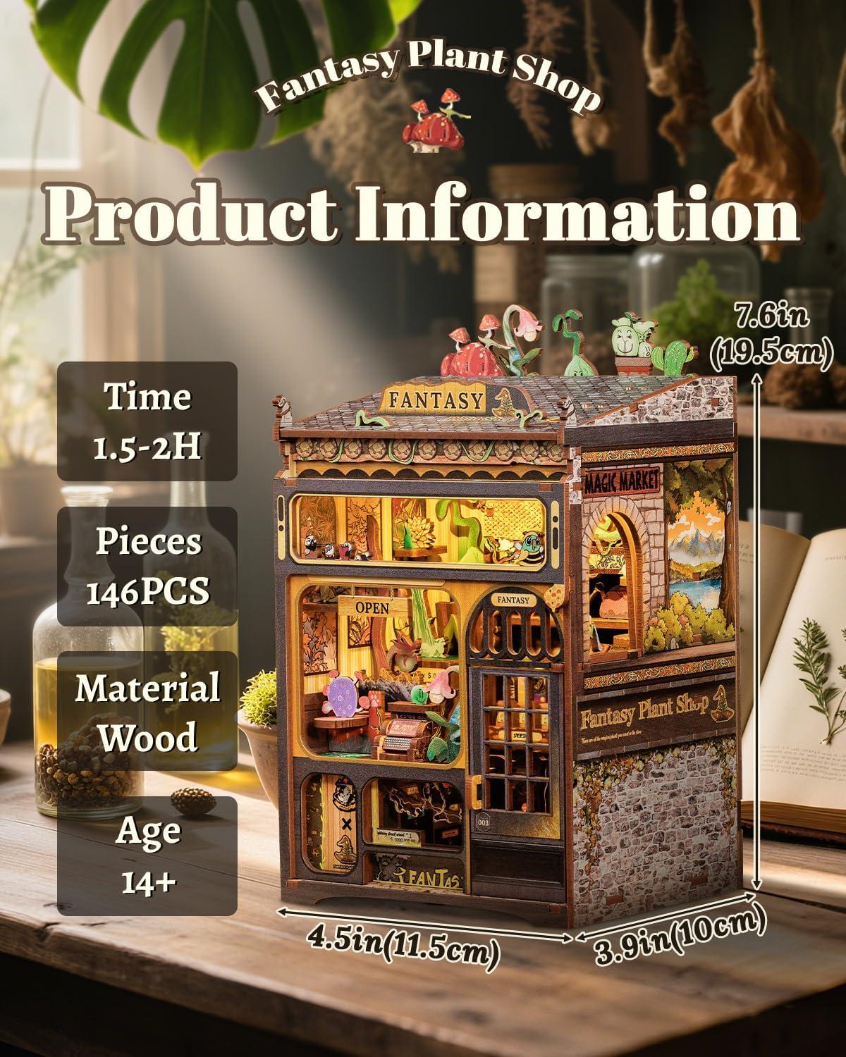 image:imageCUTEBEE Book Nook Kit DIY Miniature House Kits for Adult and Teens Dollhouse Mini Booknook Music House Bookshelf DIY Craft Gifts for Family and FriendsMemories Music BookshopFantasy Plant Shop
