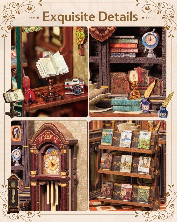 image:imageCUTEBEE Book Nook Kit DIY Miniature House Kits for Adult and Teens Dollhouse Mini Booknook Music House Bookshelf DIY Craft Gifts for Family and FriendsMemories Music BookshopOwl Bookstore