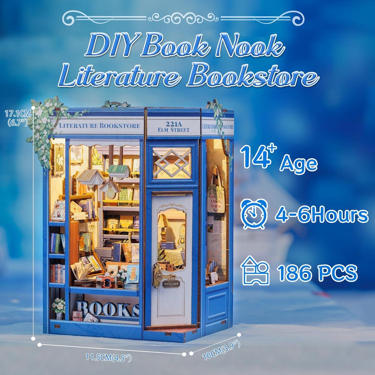 image:imageCUTEBEE Book Nook Kit DIY Miniature House Kits for Adult and Teens Dollhouse Mini Booknook Music House Bookshelf DIY Craft Gifts for Family and FriendsMemories Music BookshopLiterature Bookstore