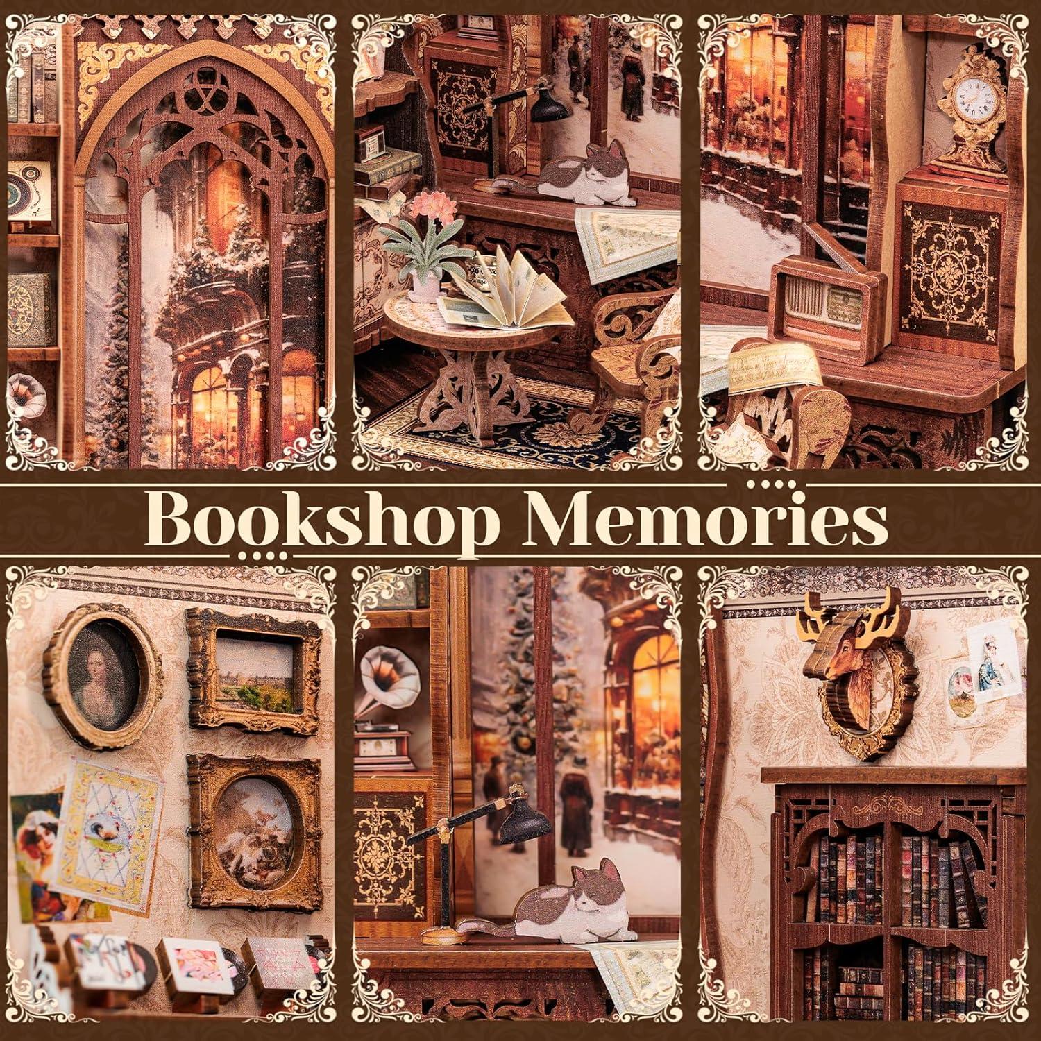 image:imageCUTEBEE Book Nook Kit DIY Miniature House Kits for Adult and Teens Dollhouse Mini Booknook Music House Bookshelf DIY Craft Gifts for Family and FriendsMemories Music BookshopBookshop Memories