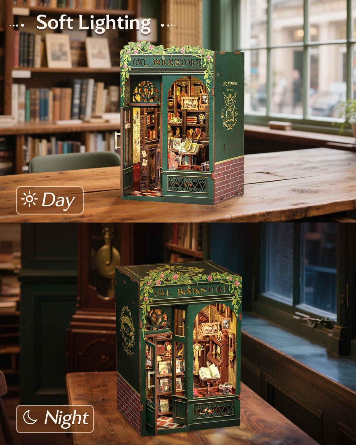 image:imageCUTEBEE Book Nook Kit DIY Miniature House Kits for Adult and Teens Dollhouse Mini Booknook Music House Bookshelf DIY Craft Gifts for Family and FriendsMemories Music BookshopOwl Bookstore