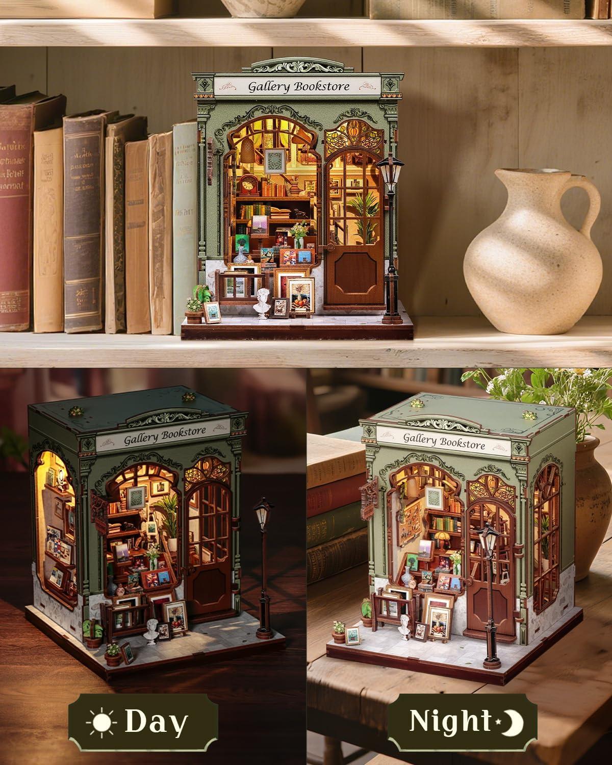 image:imageCUTEBEE Book Nook Kit DIY Miniature House Kits for Adult and Teens Dollhouse Mini Booknook Music House Bookshelf DIY Craft Gifts for Family and FriendsMemories Music BookshopGallery Bookstore
