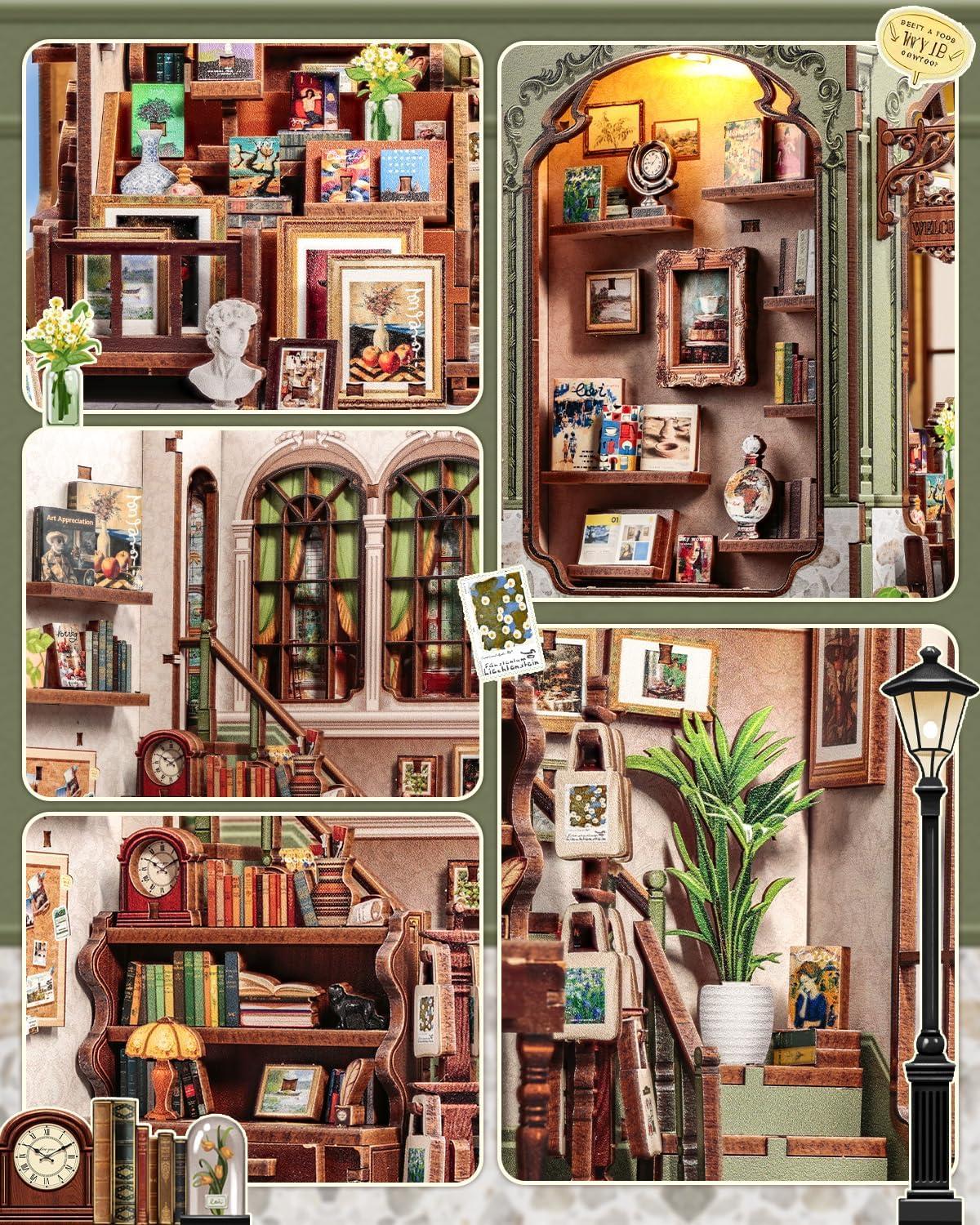 image:imageCUTEBEE Book Nook Kit DIY Miniature House Kits for Adult and Teens Dollhouse Mini Booknook Music House Bookshelf DIY Craft Gifts for Family and FriendsMemories Music BookshopGallery Bookstore