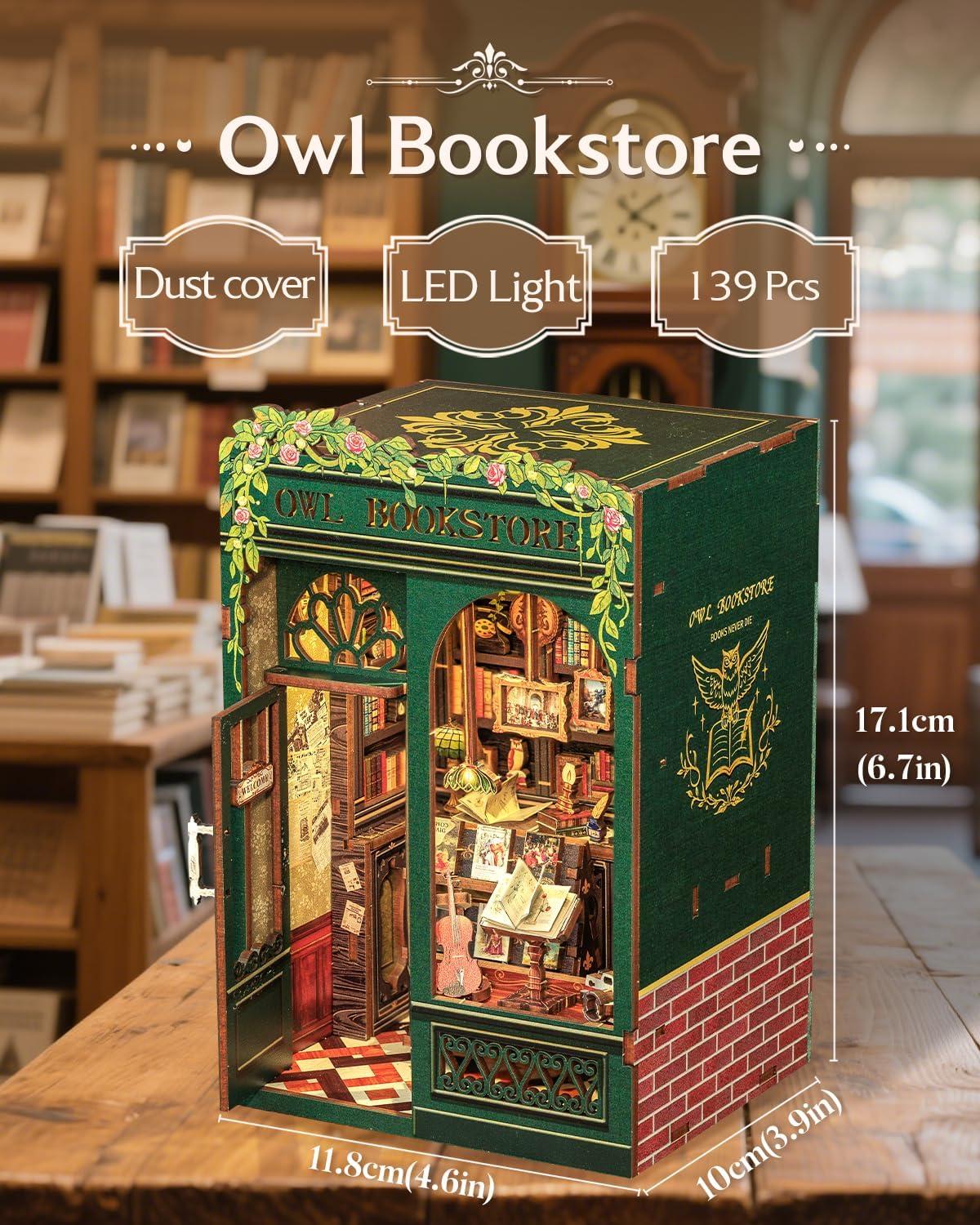 image:imageCUTEBEE Book Nook Kit DIY Miniature House Kits for Adult and Teens Dollhouse Mini Booknook Music House Bookshelf DIY Craft Gifts for Family and FriendsMemories Music BookshopOwl Bookstore