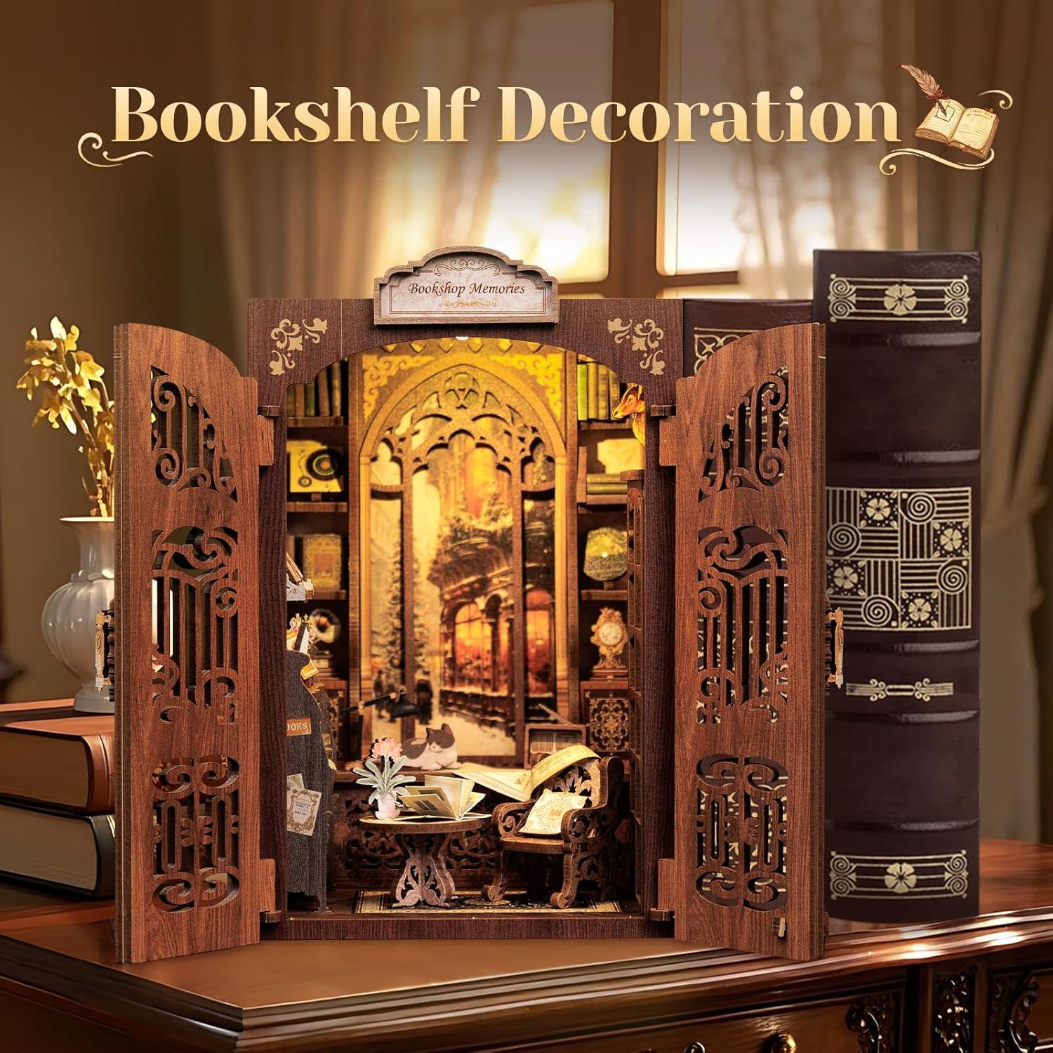 image:imageCUTEBEE Book Nook Kit DIY Miniature House Kits for Adult and Teens Dollhouse Mini Booknook Music House Bookshelf DIY Craft Gifts for Family and FriendsMemories Music BookshopBookshop Memories