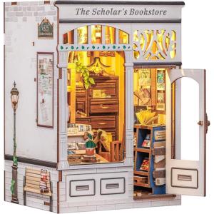 CUTEBEE Book Nook Kit, DIY Miniature House Kits for Adult and Teens, Dollhouse Mini Booknook Music House Bookshelf, DIY Craft Gifts for Family and Friends（Memories Music Bookshop）(The Scholar’s Bookstore)