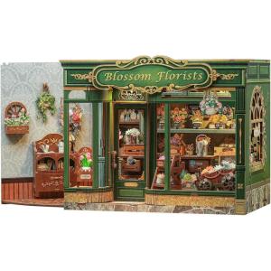 CUTEBEE Book Nook Kit, DIY Miniature House Kits for Adult and Teens, Dollhouse Mini Booknook Music House Bookshelf, DIY Craft Gifts for Family and Friends（Memories Music Bookshop）(Blossom Florists)