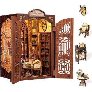 CUTEBEE Book Nook Kit, DIY Miniature House Kits for Adult and Teens, Dollhouse Mini Booknook Music House Bookshelf, DIY Craft Gifts for Family and Friends（Memories Music Bookshop）(Bookshop Memories)
