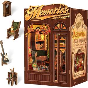 CUTEBEE Book Nook Kit, DIY Miniature House Kits for Adult and Teens, Dollhouse Mini Booknook Music House Bookshelf, DIY Craft Gifts for Family and Friends（Memories Music Bookshop）(Memories Music Bookshop)