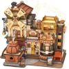 image:imageCUTEBEE 3D Wooden Puzzles for Adults  Bread Factory Bakery Wooden Mechanical Model DIY Building Kit with Music and Lights Bookshelf Decor 576pcs DIY Craft Gifts for AdultsBread Factory