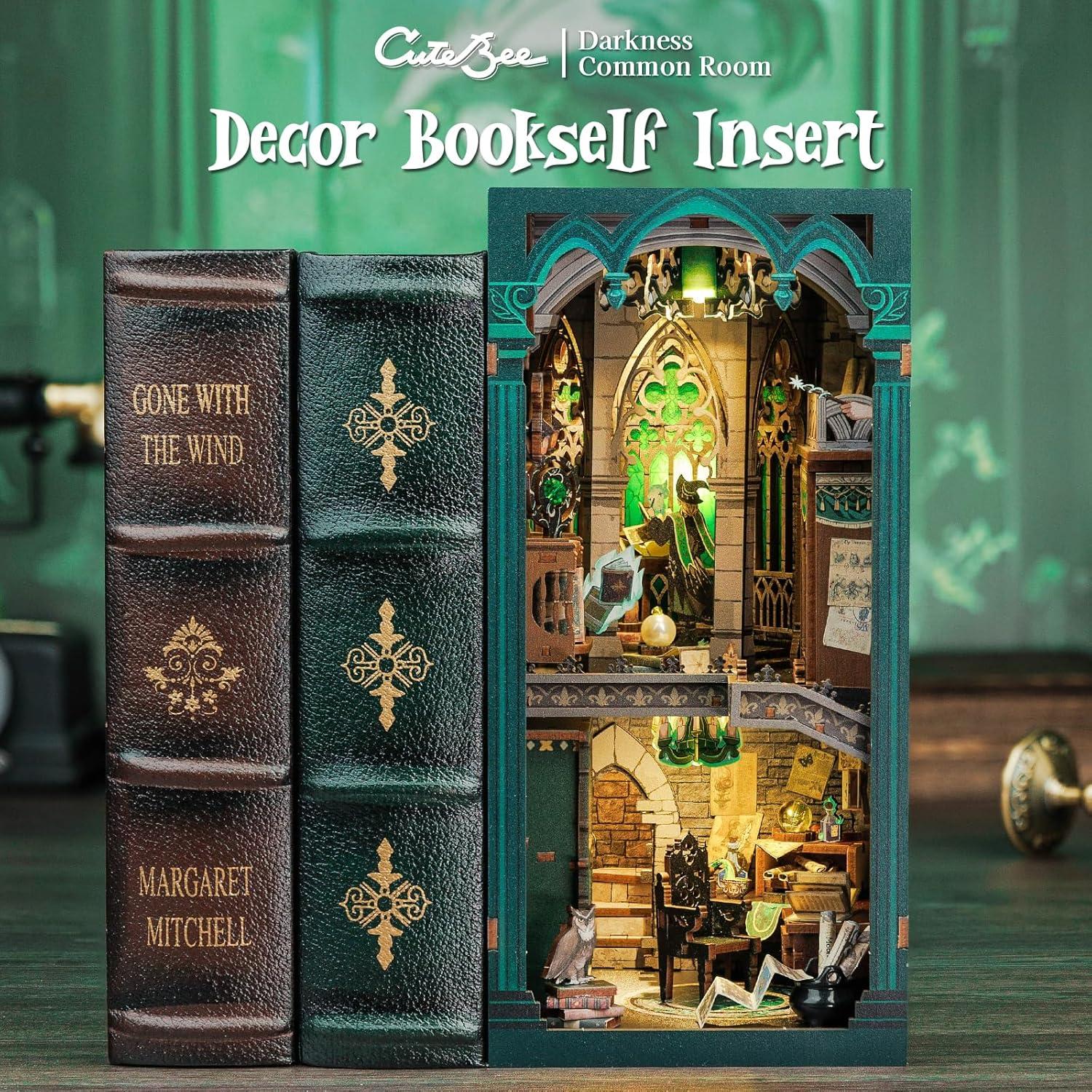 image:imageCUTEBEE Book Nook DIY Kit Dollhouse Booknook Miniature House Kit for Adults and Teens Tiny House Fantastic Bookshelf Decor Model Build Beasts Alley