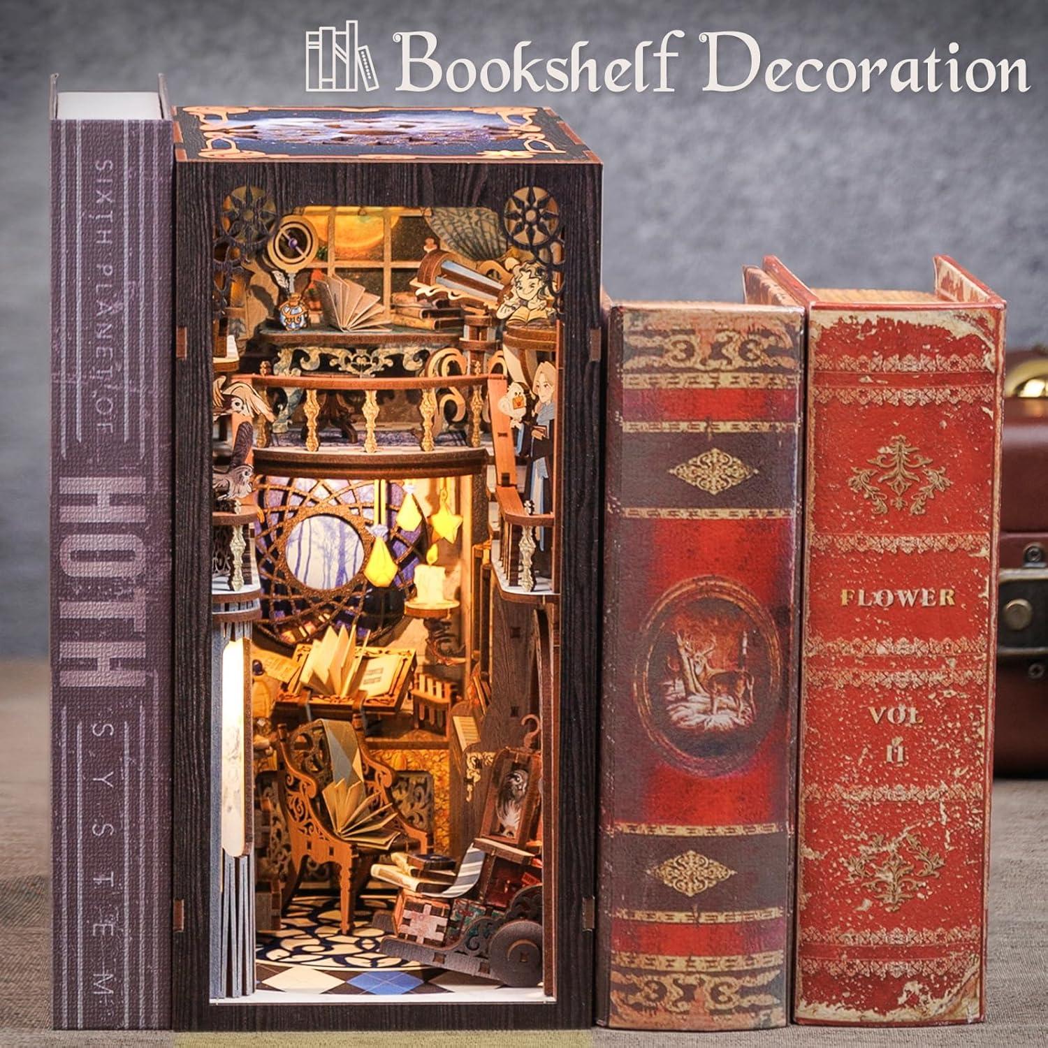 image:imageCUTEBEE Book Nook Kit DIY Dollhouse Miniature House Kit Booknook for Adults and Teens Tiny Magic House Bookshelf Insert Room Decor Model Build Gifts for Friends and Family