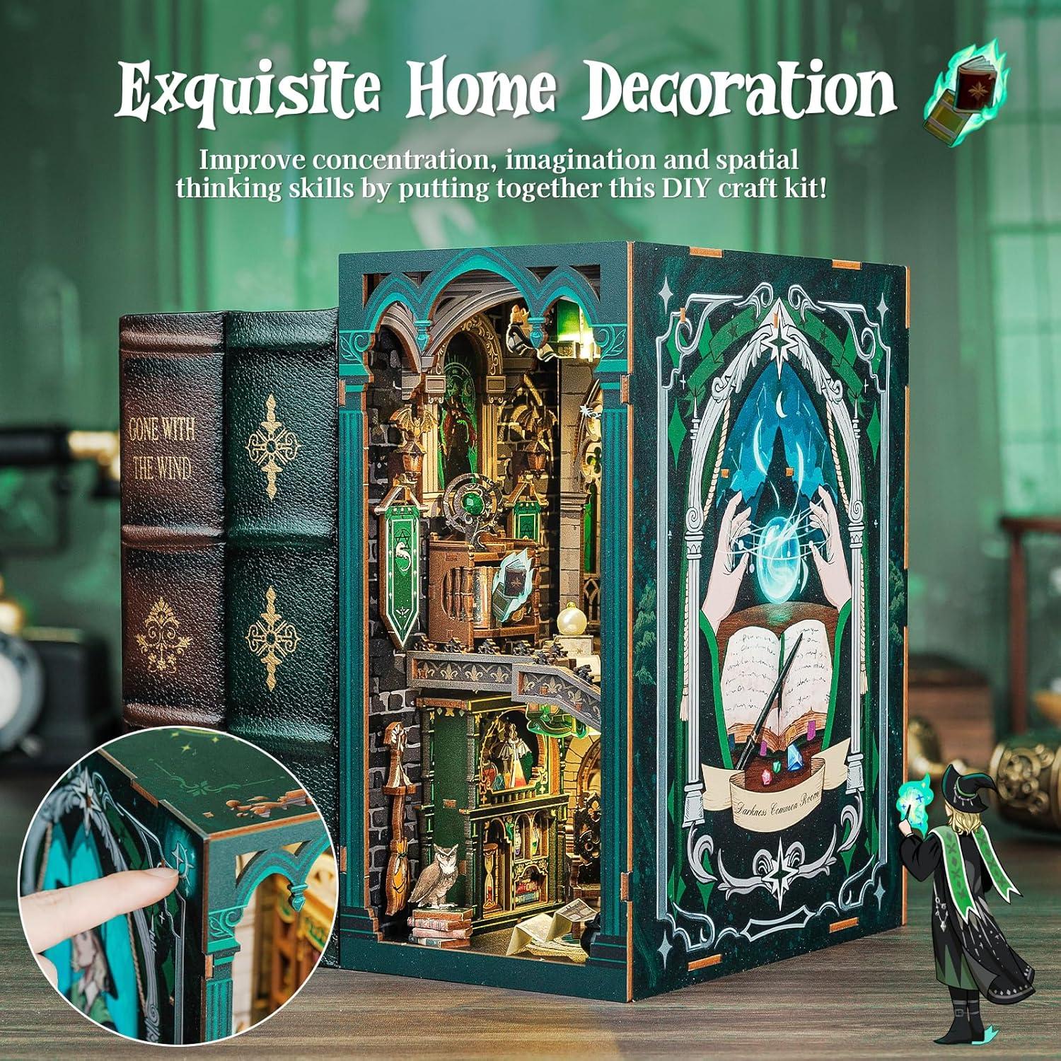 image:imageCUTEBEE Book Nook Kit DIY Dollhouse Miniature House Kit Booknook for Adults and Teens Tiny Magic House Bookshelf Insert Room Decor Model Build Gifts for Friends and Family