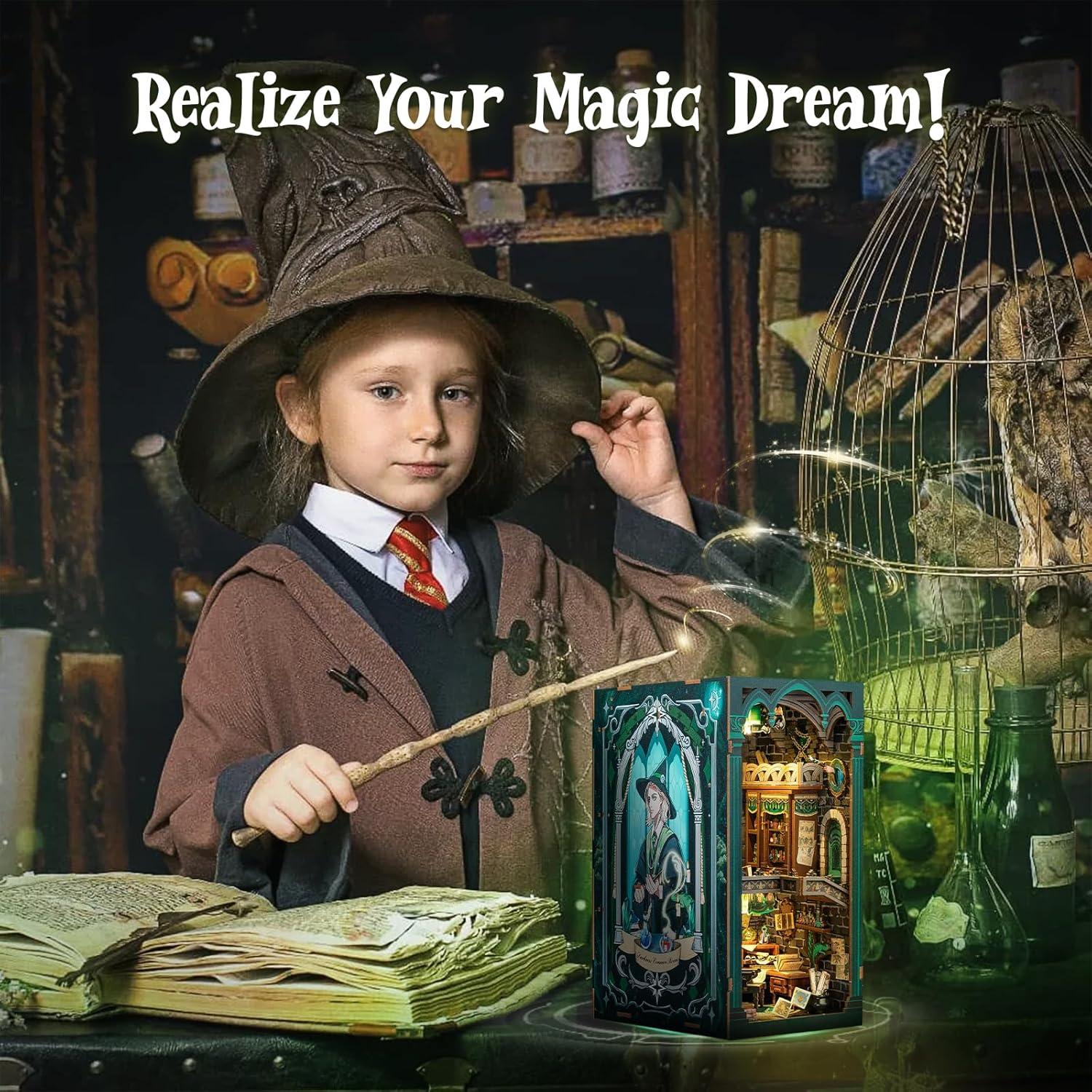 image:imageCUTEBEE Book Nook Kit DIY Dollhouse Miniature House Kit Booknook for Adults and Teens Tiny Magic House Bookshelf Insert Room Decor Model Build Gifts for Friends and Family