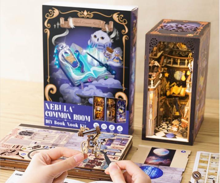 image:imageCUTEBEE Book Nook Kit DIY Dollhouse Miniature House Kit Booknook for Adults and Teens Tiny Magic House Bookshelf Insert Room Decor Model Build Gifts for Friends and Family