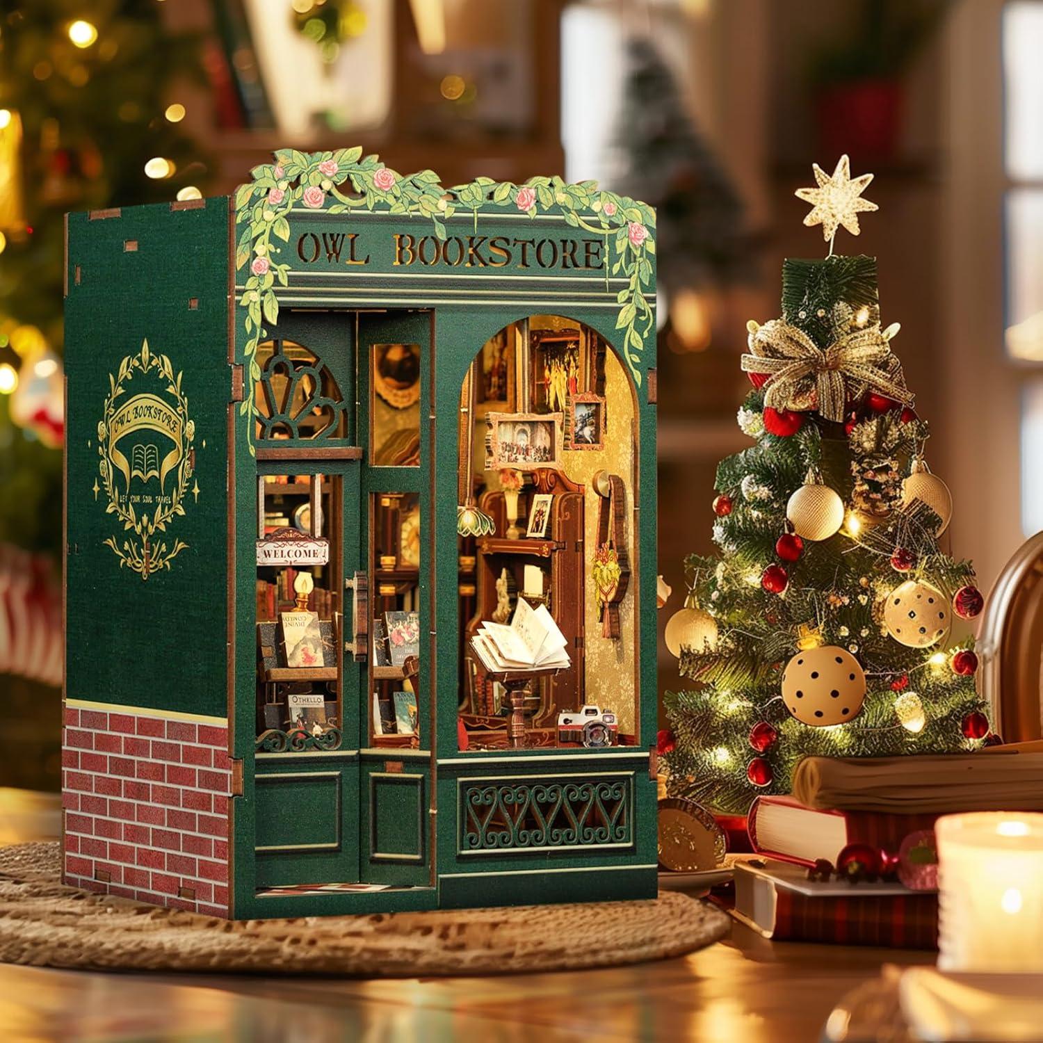 image:imageCUTEBEE Book Nook Kit DIY Miniature House Dollhouse Kit for Adult and Teens Booknook Bookshelf Decor Alley Model Build Gifts for Family and Friends