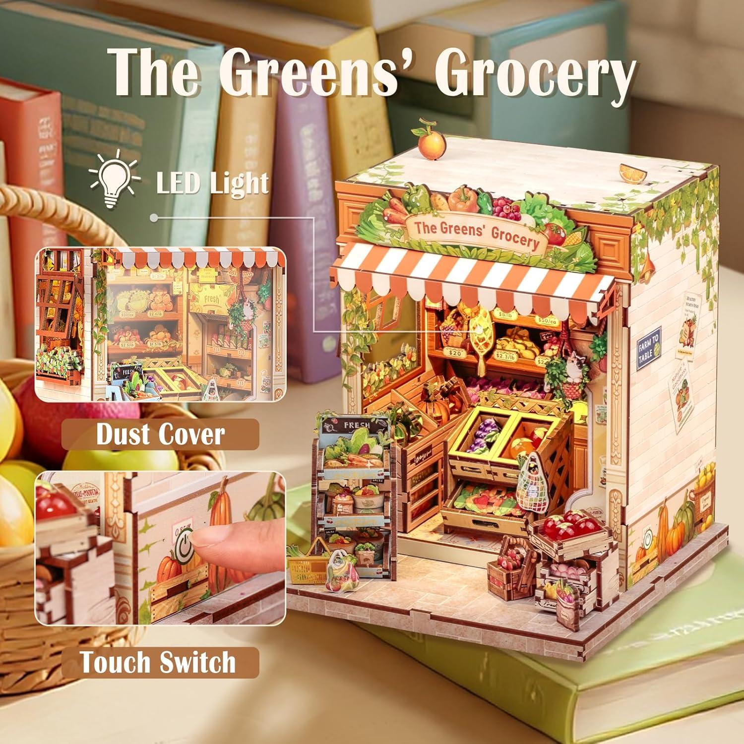 image:imageCUTEBEE Book Nook Kit DIY Miniature House Dollhouse Kit for Adults Booknook Tiny House Bookshelf Decor 3D Wooden Puzzle Model Building Set Gifts for Family and Friends