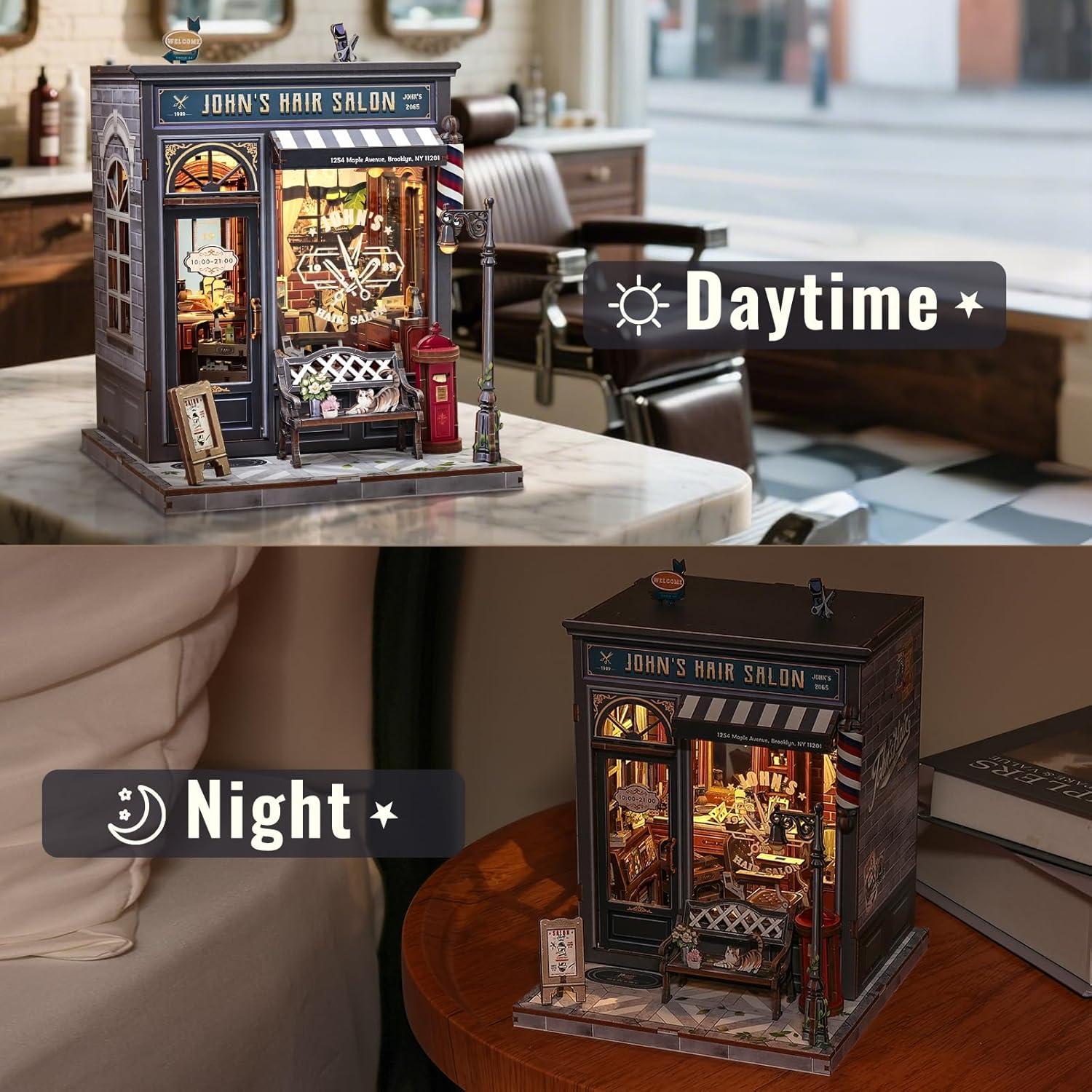 image:imageCUTEBEE Book Nook Kit DIY Miniature House Dollhouse Kit for Adults Booknook Tiny House Bookshelf Decor 3D Wooden Puzzle Model Building Set Gifts for Family and Friends