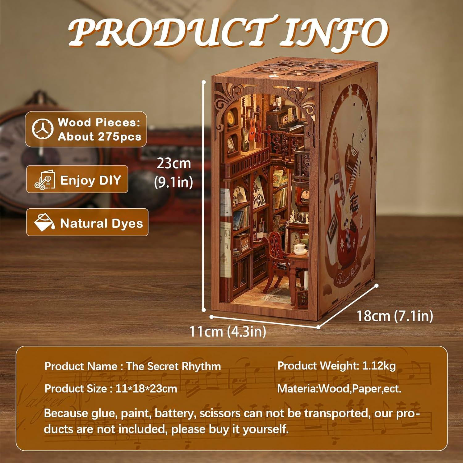image:imageCUTEBEE Book Nook Kit Booknook for Adults and Teens Miniature House Kit Tiny Magic House Bookshelf Insert Room Decor Model Build Gifts for Friends and Family