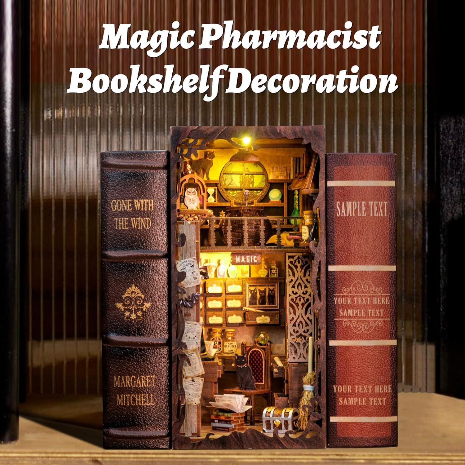 image:imageCUTEBEE Book Nook Kit DIY Miniature House Booknook Dollhouse Kit for Adults and Teens 3D Wooden Puzzle Bookend Bookshelf Insert Decor Tiny Magic House Model Build Gift