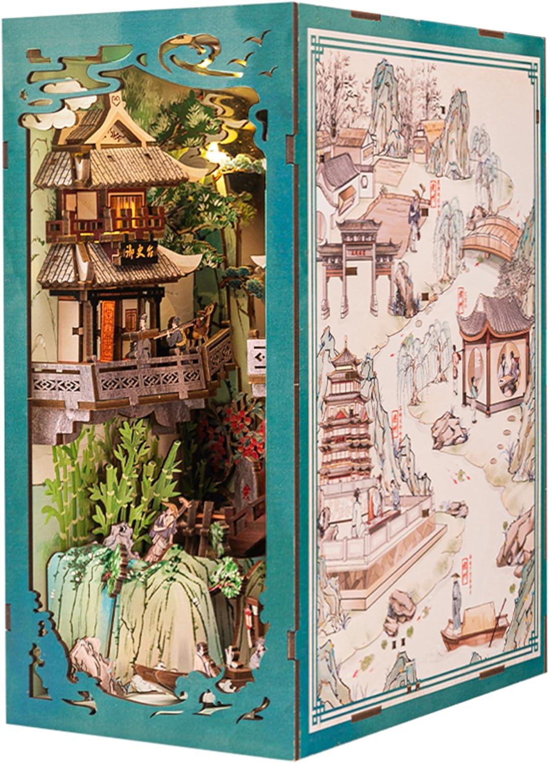 image:imageCUTEBEE DIY Book Nook Kit DIY Dollhouse Booknook Kit Bookshelf Insert Decor Alley Bookends Model BuildCreativity Kit with LED LightMagic Pharmacist Moles Apartment