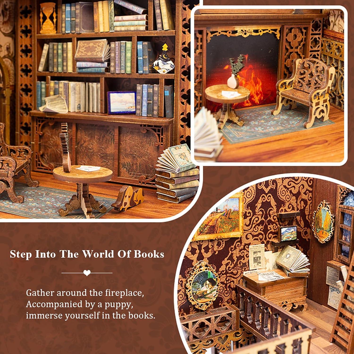 image:imageCUTEBEE DIY Miniature House Kit Dollhouse Book Nook Kit Tiny House Library Mini Home Model Building Rose Garden Gift Kit Creative Birthday Gift Idea Party Favor