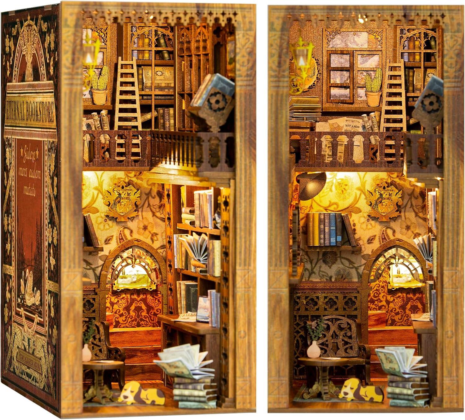 image:imageCUTEBEE DIY Miniature House Kit Dollhouse Book Nook Kit Tiny House Library Mini Home Model Building Rose Garden Gift Kit Creative Birthday Gift Idea Party Favor